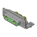 FCT from Molex 173107 7 Way Right Angle D-sub Connector Socket, 2.54mm Pitch, with 4-40 Screw Locks