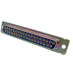 Amphenol India M24308 37 Way Panel Mount D-sub Connector Socket, 2.77mm Pitch, with 4-40 Screw Locks
