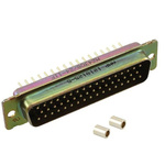 Amphenol India M24308 50 Way Panel Mount D-sub Connector Plug, 2.77mm Pitch, with 4-40 Screw Locks