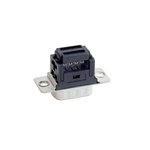 CONEC 9 Way Through Hole D-sub Connector Socket, with Mounting Hole