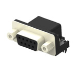 2301844 9 Way Right Angle Board Mount PCB D-sub Connector Receptacle, 2.77mm Pitch, with Boardlock