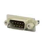TE Connectivity 2301826 9 Way Vertical Board Mount D-sub Connector Plug, 2.77mm Pitch