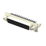 TE Connectivity 2301841 25 Way Vertical Board Mount D-sub Connector Receptacle, 2.77mm Pitch