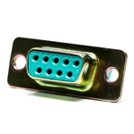 Amphenol India M2000 9 Way Panel Mount D-sub Connector Socket, 2.77mm Pitch, with Panel Mount