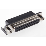 Amphenol ICC L77SD 25 Way Right Angle Through Hole D-sub Connector Socket, with 4-40 UNC Female Screwlocks, Boardlocks
