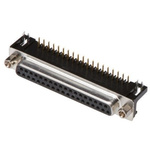 Harting D-Sub Standard 25 Way Right Angle Through Hole D-sub Connector Socket, 2.76mm Pitch, with 4-40 UNC Female