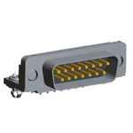 TE Connectivity Amplimite HD-20 15 Way Right Angle Through Hole D-sub Connector Plug, 2.84mm Pitch, with 4-40 UNC
