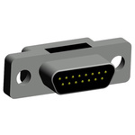 Norcomp MICRO-D 15 Way Through Hole D-sub Connector Plug, 1.27mm Pitch