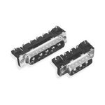 Amphenol ICC 3 Way Right Angle Plug-In Mount D-sub Connector Plug, with Screw