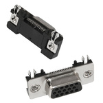 Norcomp 190 25 Way Right Angle SMT D-sub Connector Plug, 2.77mm Pitch, with Boardlocks
