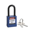 RS PRO 1 Lock 6.4mm Shackle Aluminium, Nylon Safety Lockout- Blue
