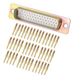 Amphenol India M24308 44 Way Panel Mount D-sub Connector Plug, 2.29mm Pitch, with 4-40 Screw Locks