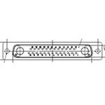 FCT from Molex 172704 25 Way Panel Mount D-sub Connector Plug, 2.84mm Pitch