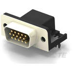 TE Connectivity 15 Way Right Angle PCB D-sub Connector Plug, 2.29mm Pitch, with Boardlocks
