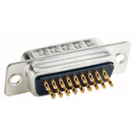 CONEC 15 Way Through Hole D-sub Connector Plug, with Mounting Hole