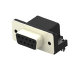 2301844 9 Way Right Angle Board Mount PCB D-sub Connector Receptacle, 2.77mm Pitch, with Boardlock