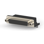 44 Way Right Angle PCB D-sub Connector Receptacle, 2.29mm Pitch, with Boardlock