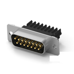 TE Connectivity AMPLIMITE HDE 2 Way Horizontal Cable Mount D-sub Connector Plug, 2.77?mm Pitch