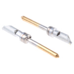 TE Connectivity, AMPLIMITE HDP-20 Series, size 20 Male Solder Crimp Pin Connector, Gold over Nickel Signal, 18 AWG