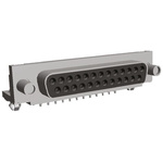 TE Connectivity Amplimite HD-20 25 Way Right Angle Through Hole D-sub Connector Socket, with 4-40 UNC Female