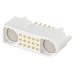 Rosenberger, MultiMag 15, Straight Panel Mount Female Magnetic Connector, PCB Termination