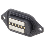 Rosenberger, MultiMag 6, Straight Panel Mount Female Magnetic Connector, Solder Termination