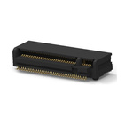 TE Connectivity Right Angle Female Edge Connector, Through Hole Mount, 67-Contacts, 1mm Pitch, 2-Row, Solder Termination