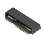 TE Connectivity 2199119 Series Right Angle Edge Connector, Board Mount, 67-Contacts, 0.5mm Pitch, 2-Row, Surface Mount