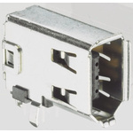 TE Connectivity 6 Way Right Angle Through Hole Firewire Connector, Socket