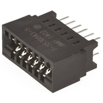 TE Connectivity Female Edge Connector, Through Hole Mount, 12-Contacts, 2.54mm Pitch, 2-Row, Solder Termination