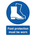 RS PRO PP Rigid Plastic Mandatory Foot Protection Sign With English Text
