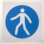 RS PRO Vinyl Mandatory Use This Walkway Sign With Pictogram Only Text