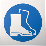 RS PRO Plastic Mandatory Foot Protection Sign With Pictogram Only Text
