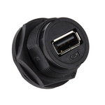 RS PRO Straight, Panel Mount, Socket Type A IP67 USB Connector