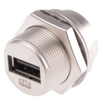 RS PRO Straight, Panel Mount, Socket Type A 2.0 USB Connector