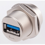 RS PRO Straight, Panel Mount, Socket Type A 3.0 USB Connector