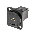 RS PRO Straight, Panel Mount, Female to Male Type C USB Connector