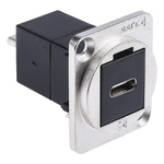 RS PRO Straight, Panel Mount, Female to Male Type C USB Connector