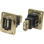 RS PRO Straight, Panel Mount, Socket to Socket Type A to A 2.0 USB Connector