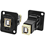 RS PRO Straight, Panel Mount, Socket to Socket Type B to B 2.0 IP40 Feedthrough USB Connector
