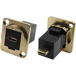 RS PRO Straight, Panel Mount, Female to Male Type C IP40 Feedthrough USB Connector