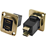 RS PRO Straight, Panel Mount, Female to Male Type C IP40 Feedthrough USB Connector