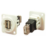 RS PRO Straight, Panel Mount, Socket Type A 2.0 IP40 USB Connector