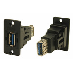 RS PRO Straight, Panel Mount, Socket to Socket Type A to A 3.0 USB Connector
