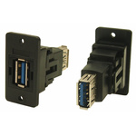 RS PRO Straight, Panel Mount, Socket to Socket Type A to A 3.0 USB Connector