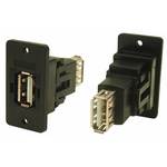 RS PRO Straight, Panel Mount, Socket to Socket Type A to A 2.0 USB Connector