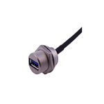 RS PRO Straight, Panel Mount, Socket Type A 3.0 IP68 Type A USB Connector