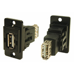 RS PRO Straight, Panel Mount, Socket to Socket Type A to A 2.0 USB Connector