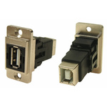 RS PRO Straight, Panel Mount, Socket to Socket Type A to B 2.0 USB Connector