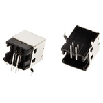 TE Connectivity Right Angle, Through Hole, Socket Type B 2.0 USB Connector